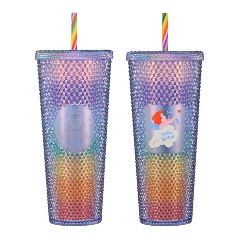 🆕 NWT Starbucks Limited Edition Plastic Cold Cup Sparkle Sofie Birkin Design